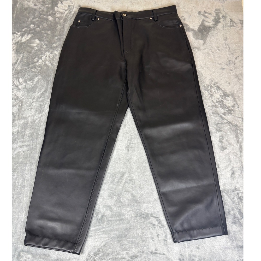 Morbid Threads Faux Leather Pants Mens 36 Black PVC Gothic Punk Emo Biker Street